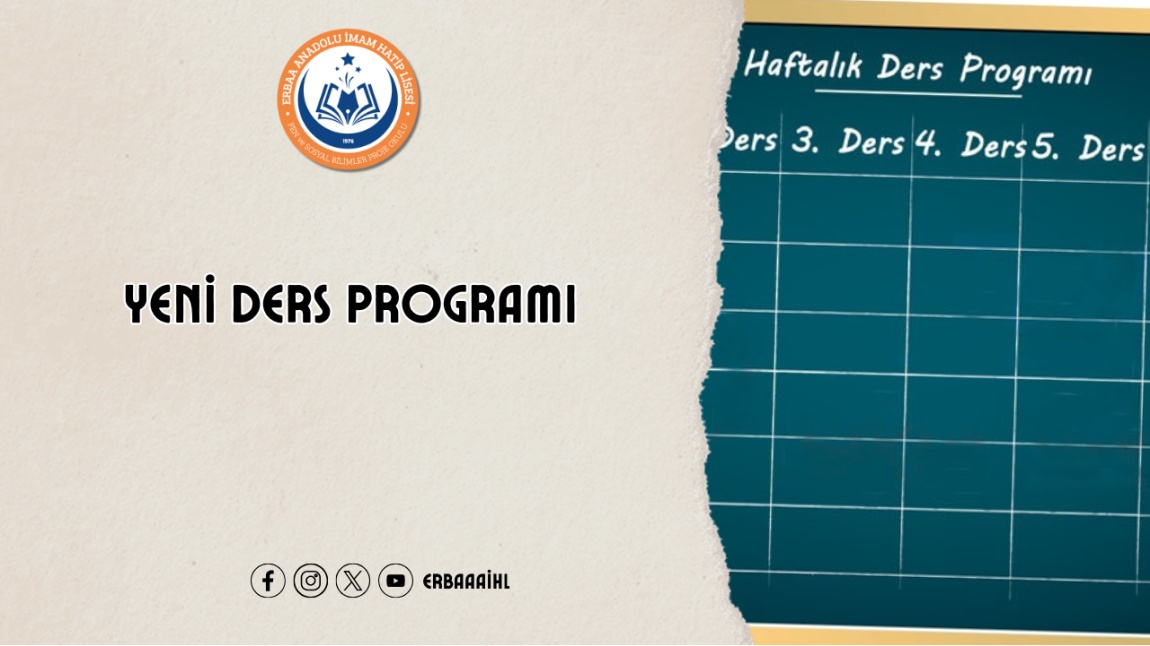 YENİ DERS PROGRAMI